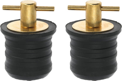 2 Pcs Boat Drain Plug With T Handle - Snap Rubber Plugs With Brass/Stainless Steel Handle - Marine Twist Accessories