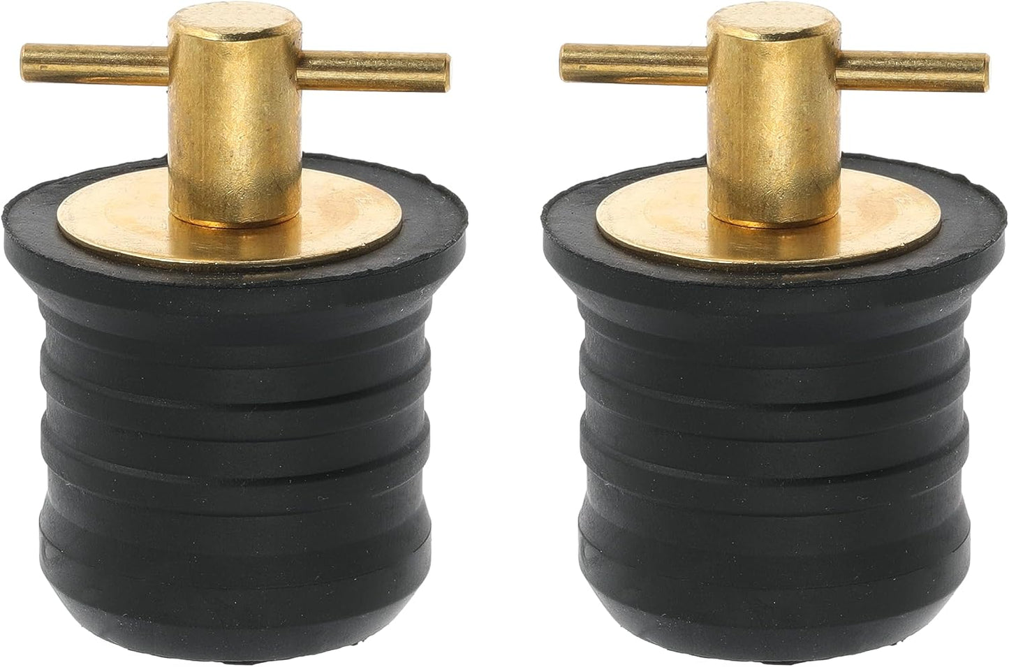 2 Pcs Boat Drain Plug With T Handle - Snap Rubber Plugs With Brass/Stainless Steel Handle - Marine Twist Accessories
