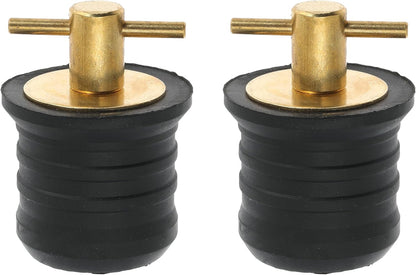 2 Pcs Boat Drain Plug With T Handle - Snap Rubber Plugs With Brass/Stainless Steel Handle - Marine Twist Accessories
