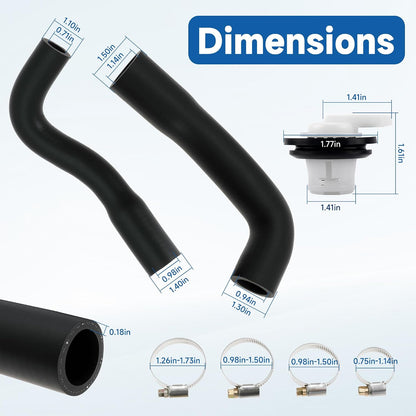 52040079 52040081 Fuel Filler Hose with Vent Valve and Grommet Kit Replaces 5360058 911060 for Jeep Wrangler YJ 1987-1995 Gas Tank