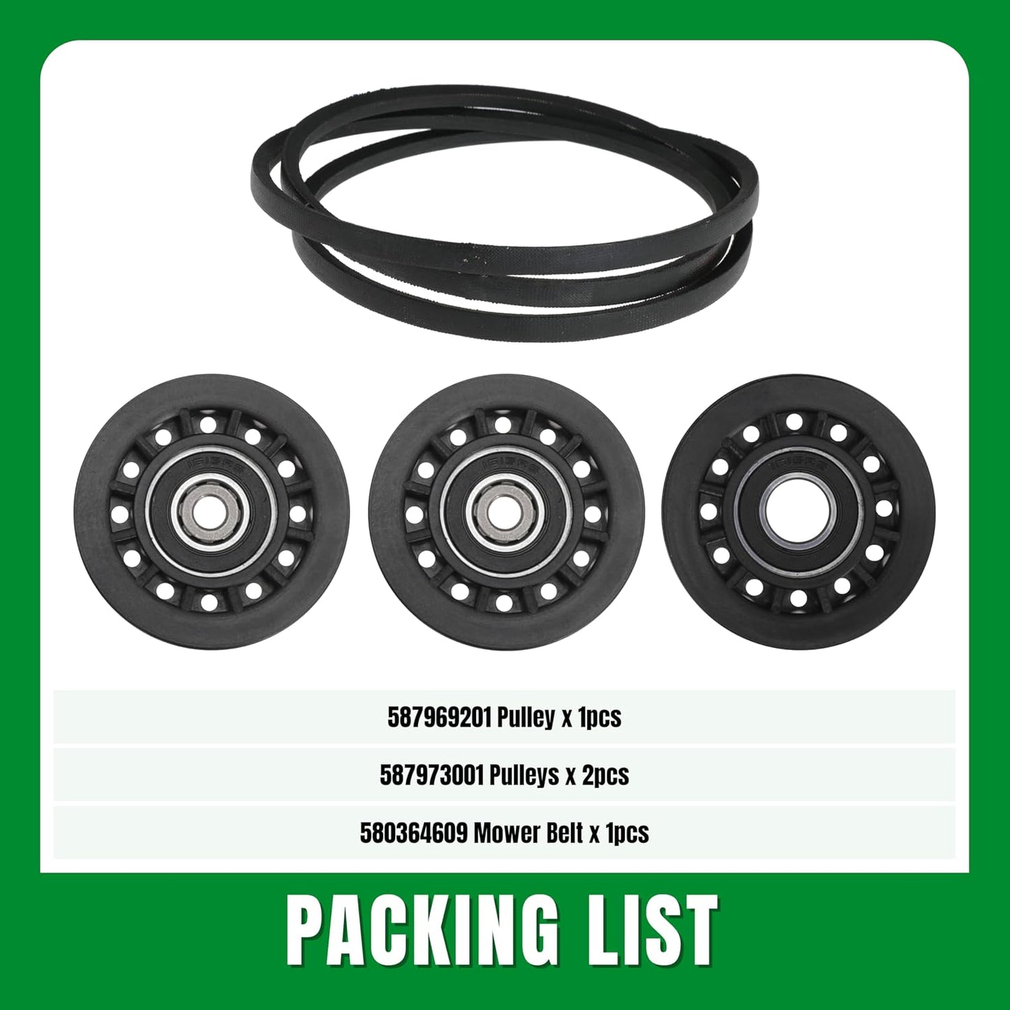 Replacement 587973001 587969201 580364609 Belt Repair Kit LC221A LC221AH Belt and Pulley Kit for Husqvarna 22" AWD HU675AWD HU725AWD Walk-Behind Lawn Mowers