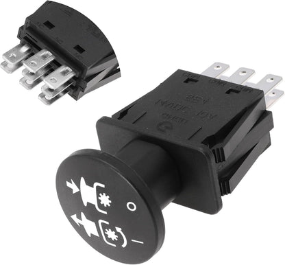 Clutch PTO Switch 8 Terminals for Scag for Murray for AYP for Husqvarna Compatible with 481687, 483957, 94927MA, 6201316MA, 146283, 140404, 430-433, 532140404, 1716332SM, 10 AMP, Yellow Knob