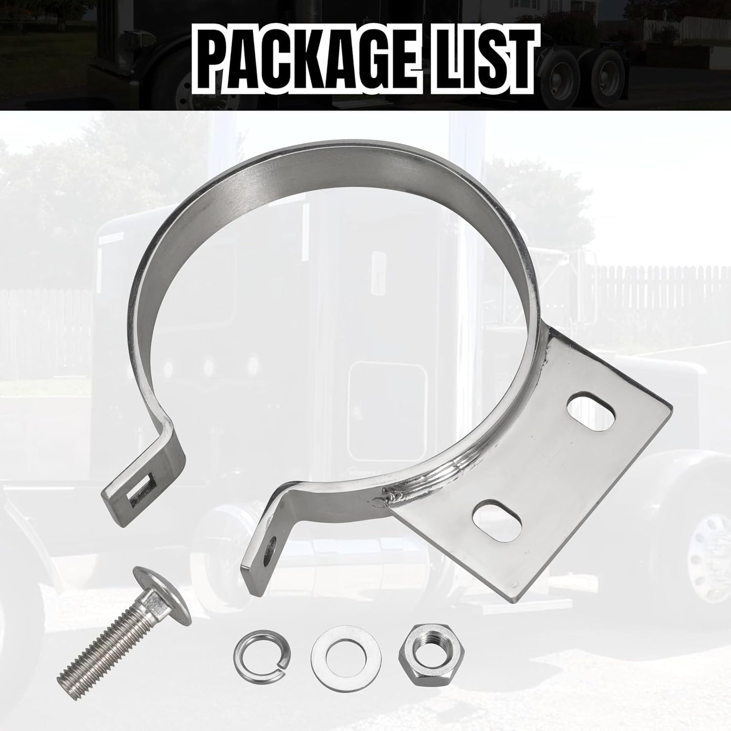 5" Stack Exhaust Clamp for Peterbilt 379 359 1987-1993 Exhaust Stack Pipe 5 inch Mount Bracket Replace 10294 (1)