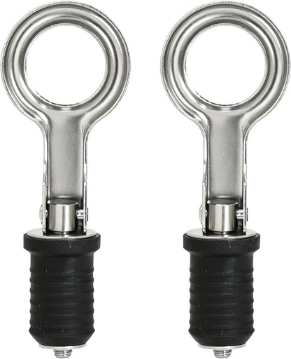 2 Pcs Boat Plug Snap Handle Boat Drain Plug Rubber Plugs with Brass/Stainless Steel Handle Marine Twist Plug Boat Accessories