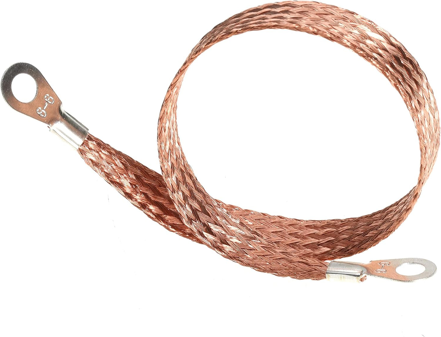 11.4'' Braided Ground Strap Automotive Tinned Copper Ground Strap with 1/4" Terminal Lugs 3pcs