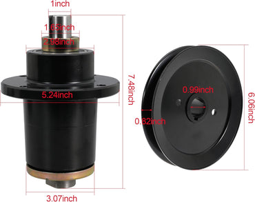 Deck Spindle with 033-6006-00 Pulley 037-6015-00 037-6015-50 Stens 285-951 | Fit Bad Boy ZT Elite Limited 54 ZT Elite 54 Maverick 54 Lawn Mower Replaces 037-6015-50 037-6015-00