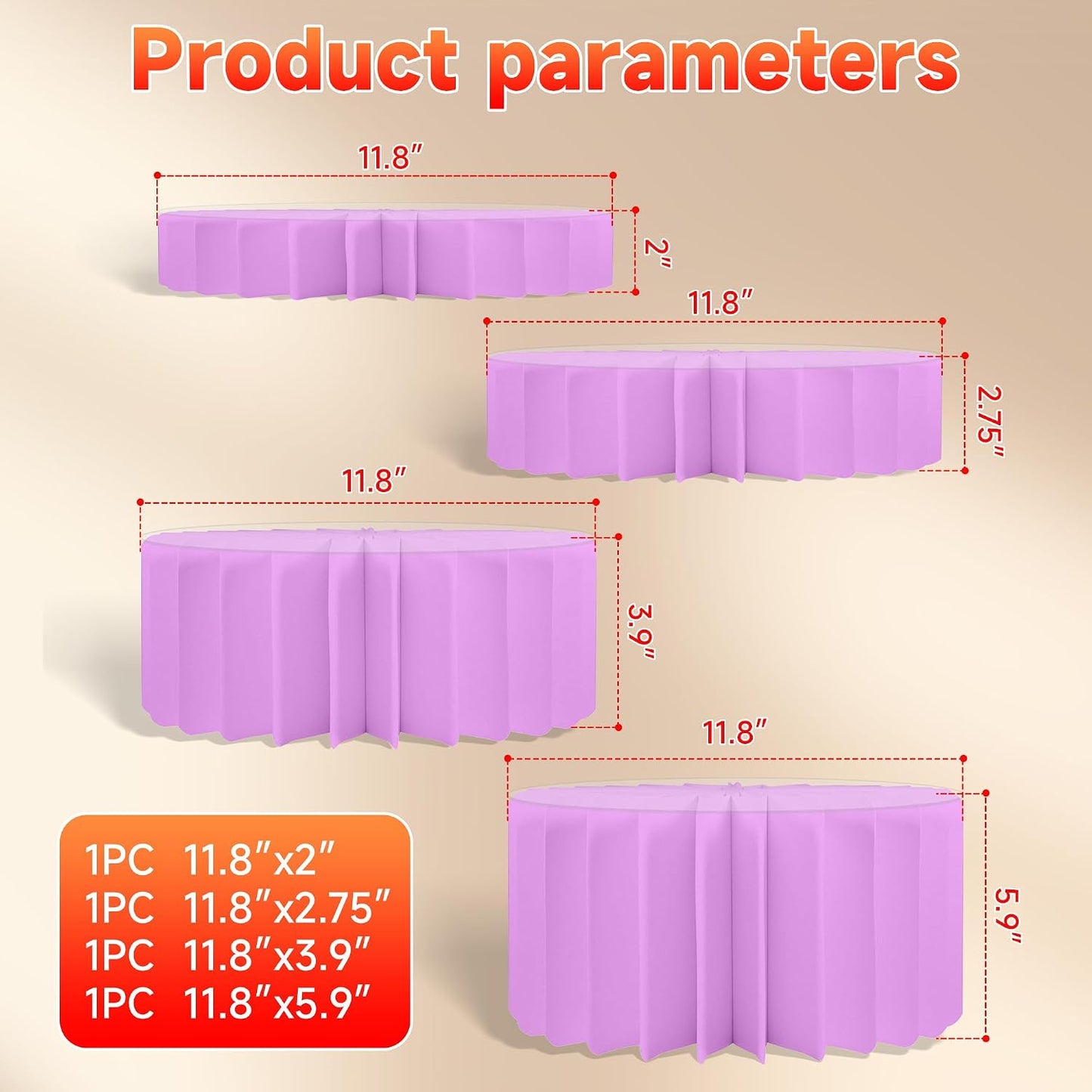 4-Pack Buffet Risers |Food Risers for Buffet Table,Black able Acrylic Risers Display Stands for Party | Cake Stand for Wedding, Birthday & Festive Tables (purple, 4 park)