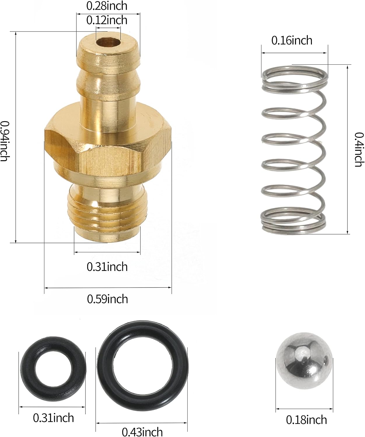 Pressure Washer Soap Injector Kit Replace 190593GS 190635GS 203640GS for 020206 020211 020212 020214, and for Troy-Bilt 020200 020207 020207 020208