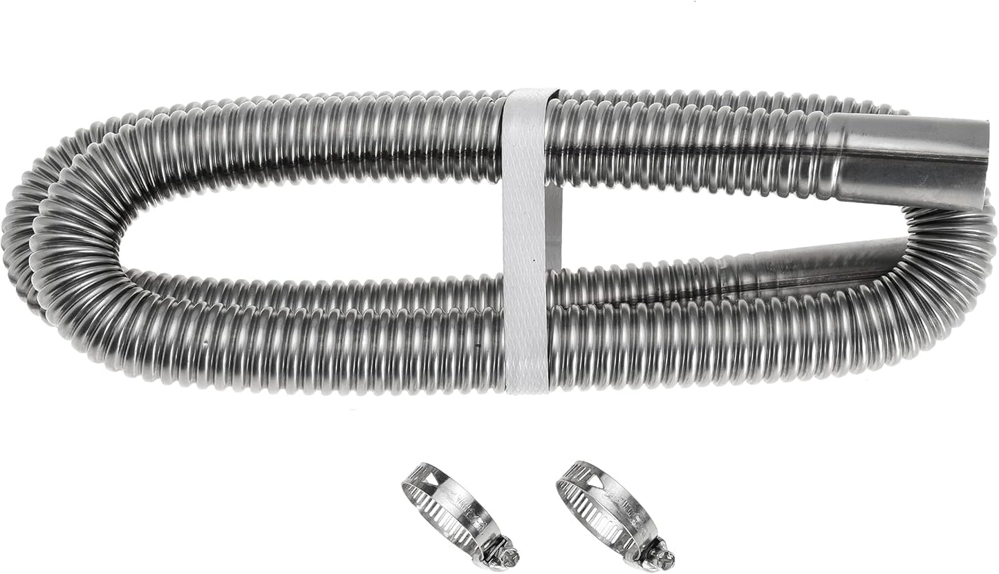 120cm 24mm Exhaust Pipe for Diesel Heater, 1 Inch ID Generator Exhaust Extension with Clamps for Parking Air Heaters (Single Wall)
