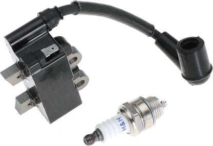 Ignition Coil 291337001 with Spark Plug for Ryobi RY254BC 25.4CC and RY252CS RY253SS RY251PH 25cc String Trimmer 2 Cycle Trimmer Brush Cutter