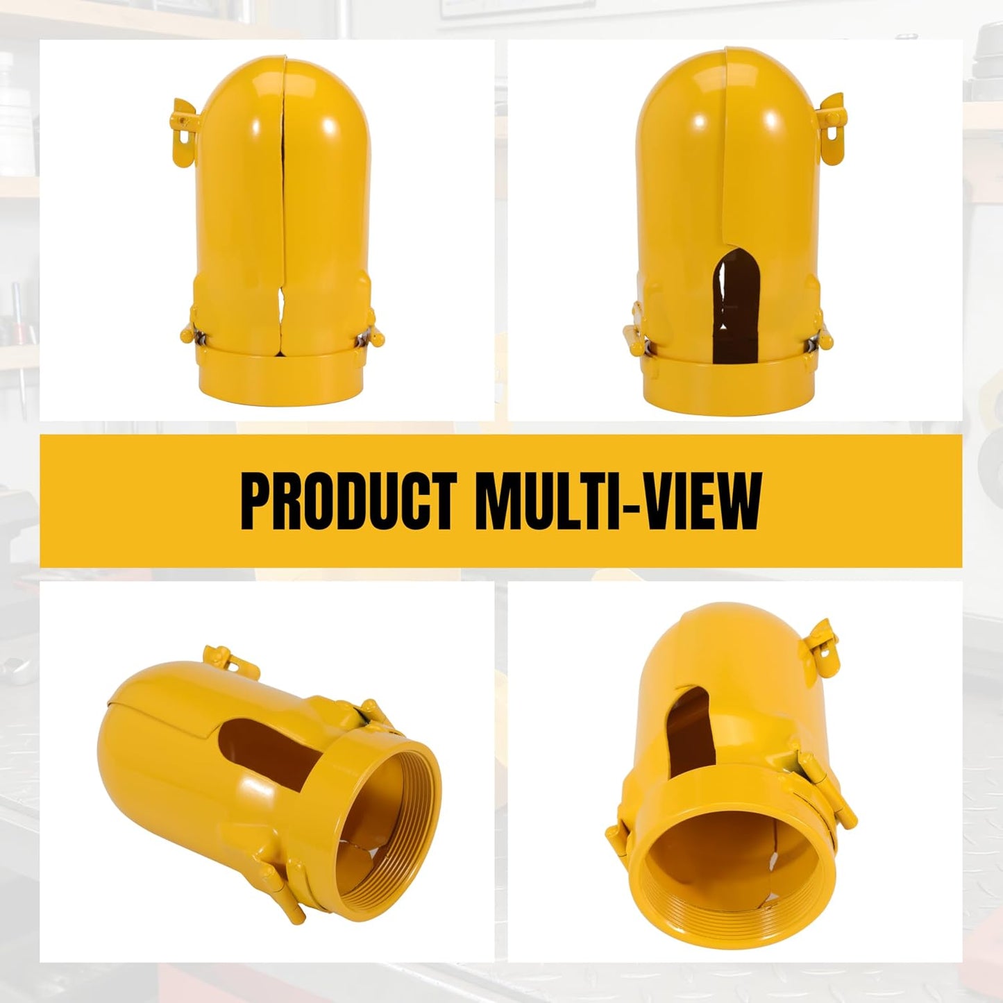 Acetylene Cylinder Regulator Protector Safety Cap 3-1/8” x 11 High Pressure Gas Cylinder Tank Valve Protection Cap, Fall-Proof Steel Gas Cylinder Cap for Storage Transport