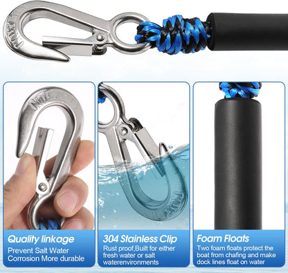 Heavy Duty Boat Tow Harness for Tubing Self Centering Boat Tow Rope with Stainless Steel Quick Connector for Boat Water Sport Water Ski Jet Ski Wakeboarding