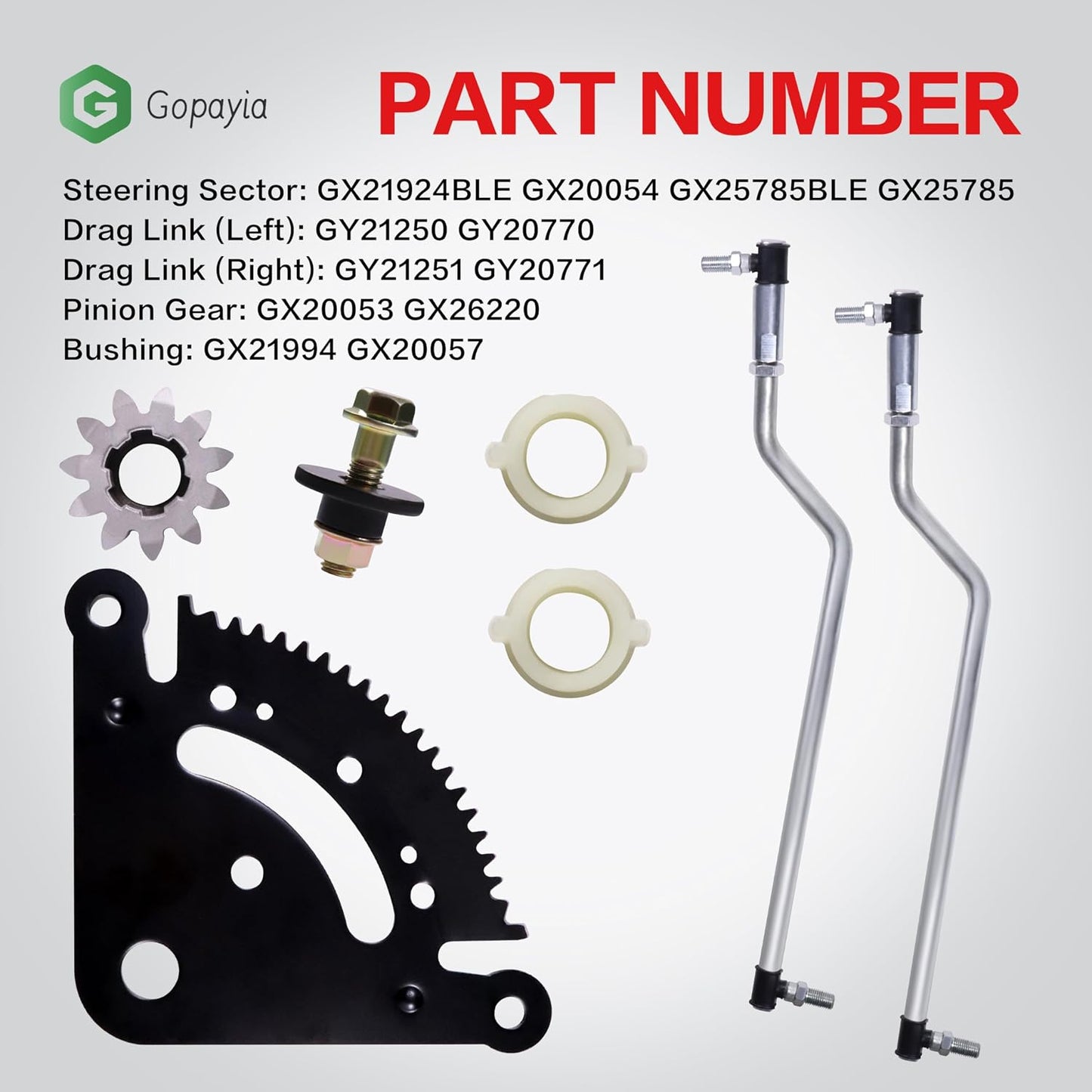 Steering Sector Drag Link Kit for John Deere D100 D105 D110 D120 D125 D130 D140 D150 D160 D170 Lawn Tractor