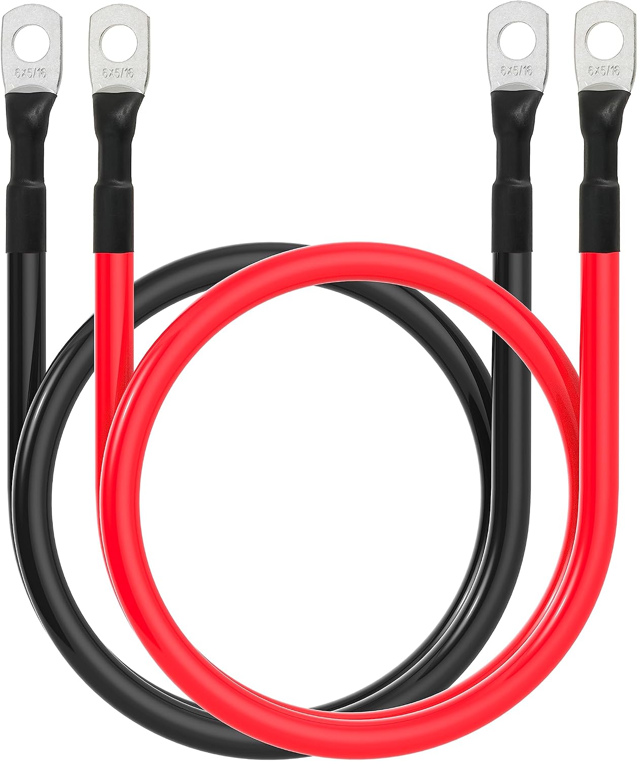 2/0 AWG Battery Cable 2/0AWG Gauge Battery Inverter Cables for Automotive Solar Marine Boat RV Car Motorcycle (2/0 AWG, 3FT, 3/8"+5/16")