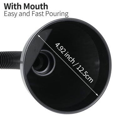 Wide Mouth Oil Funnel with Flexible Extension Nozzle Hose with Handle Mesh Screen Filter for Cars Motorcycles Engine Oil Kerosene Gasoline Gas Fuel Diesel Water Fluid Coolant Liquid Black 1PC (1)