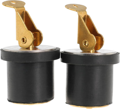 Boat Plug 3/8Inch Brass Boat Drain Plug Snap Handle Plug Deck Plug for Boat Marine (3/8inch-2)
