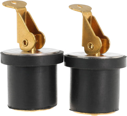 Boat Plug 7/8 Inch Brass Boat Drain Plug Snap Handle Plug Deck Plug for Boat Marine (7/8inch-2)