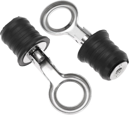 Boat Drain Plug - O-Handle Snap Plug, Brass/Stainless Steel, Rubber