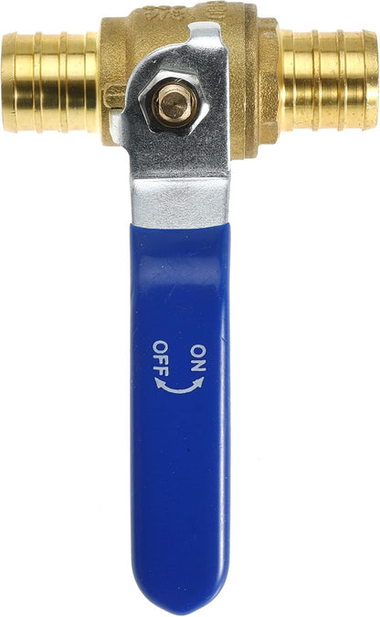 3/4" 3/4 Inch Brass Shut off Ball Valve Fit Both Ends for PEX Tubing, PEX Barb - Full Port Water Stop for Hot & Cold, 10 Pcs