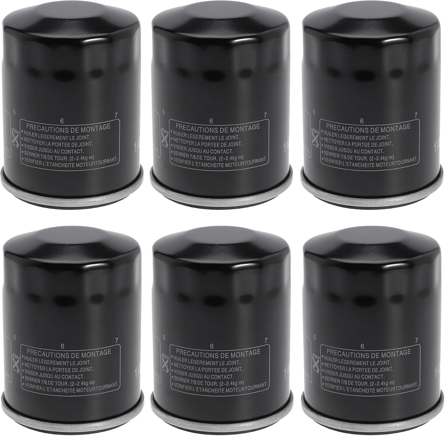 Oil Filter Replace 8M0162829, 8M0065104, 8M0162830, 8M0065103, 822626K04, 822626Q04 for Mariner 25-115HP Four Stroke Outboards Engines (Pack of 6)