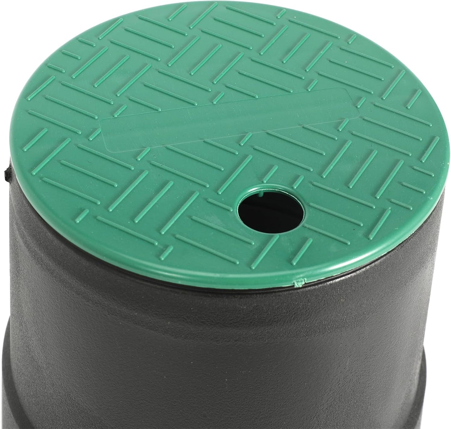 6 in Round Sprinkler Valve Box and Cover, 9" Height Irrigation Valve Box Base Extension for Garden Yard Outdoor Lawn Grassland Ground Farm, with Green Overlapping Cover (Valve Box - 6 Sets)