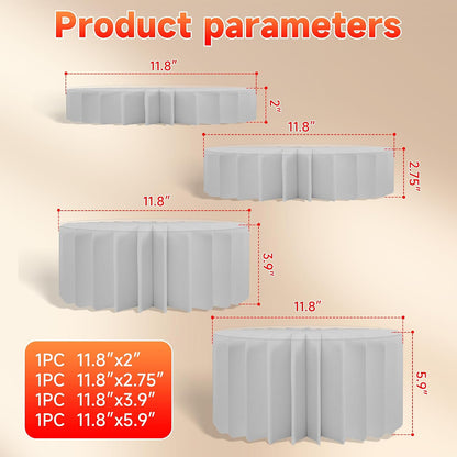 4-Pack Buffet Risers |Food Risers for Buffet Table,Black able Acrylic Risers Display Stands for Party | Cake Stand for Wedding, Birthday & Festive Tables (sliver, 4 park)