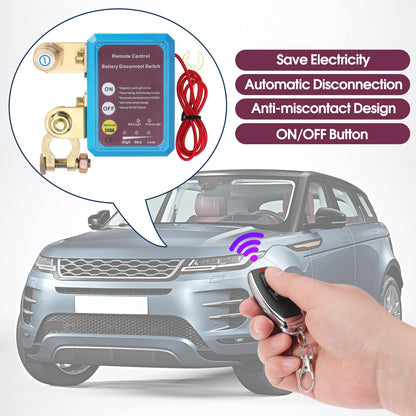 Remote Battery Disconnect Switch 12V 240A Battery Kill Switch Anti-Theft Automatic Cut Shut Off Switch for Car Truck Boat RV ATV