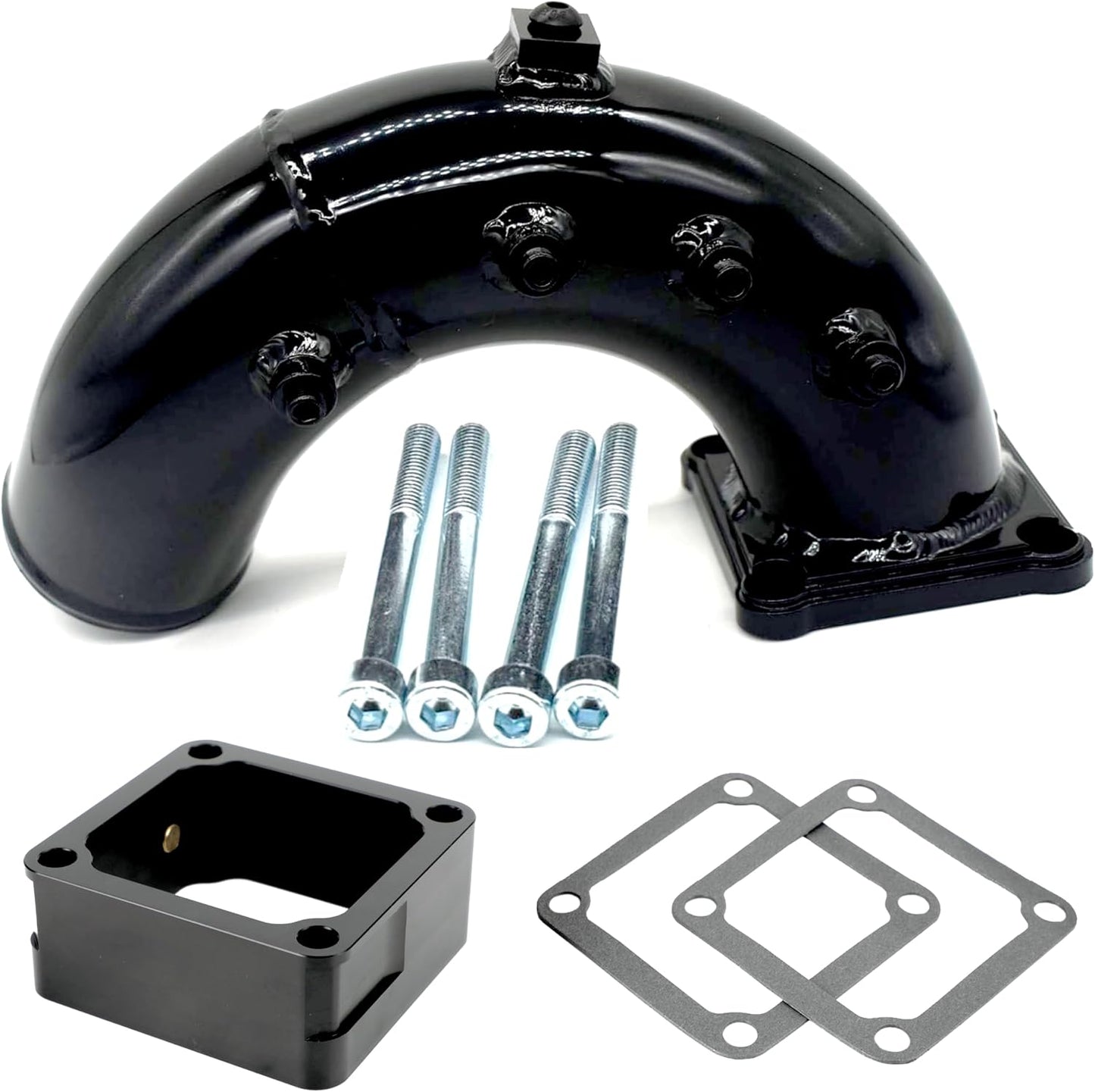 3" High Flow Intake Elbow Tube with Heater Spacer for Ram 2500 3500 1998-2002 5.9L Cummins Diesel (Red)