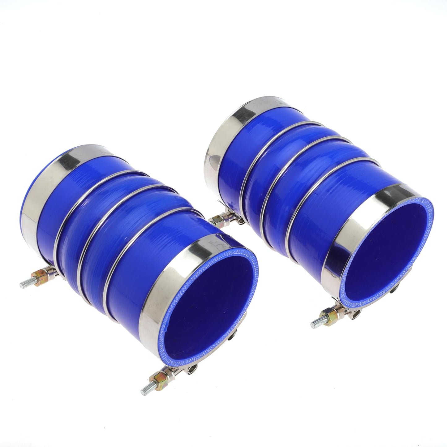 3.5 Inch Silicone Charge Air Cooler Hump Hose Boot Set 3 1/2 x 6 3/8 Inch with T Bolt Clamp Blue