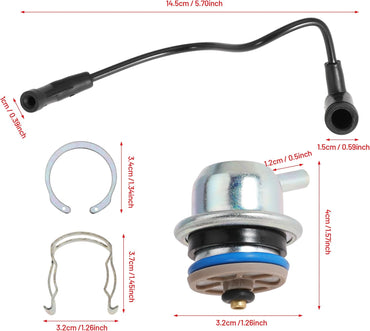 Fuel Pressure Regulator Vacuum Line Tube for GMC Sierra for Chevrolet Silverado Suburban Tahoe Colorado Avalanche Yukon 4.8 5.3 6.0 1999-2005 Replaces 17113556 with Clip Snap Ring