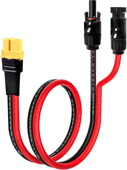 10AWG 2FT Solar to XT60 Charge Extension Cable for Solar Panels Portable Power Stations Solar Connector to XT60H Cables