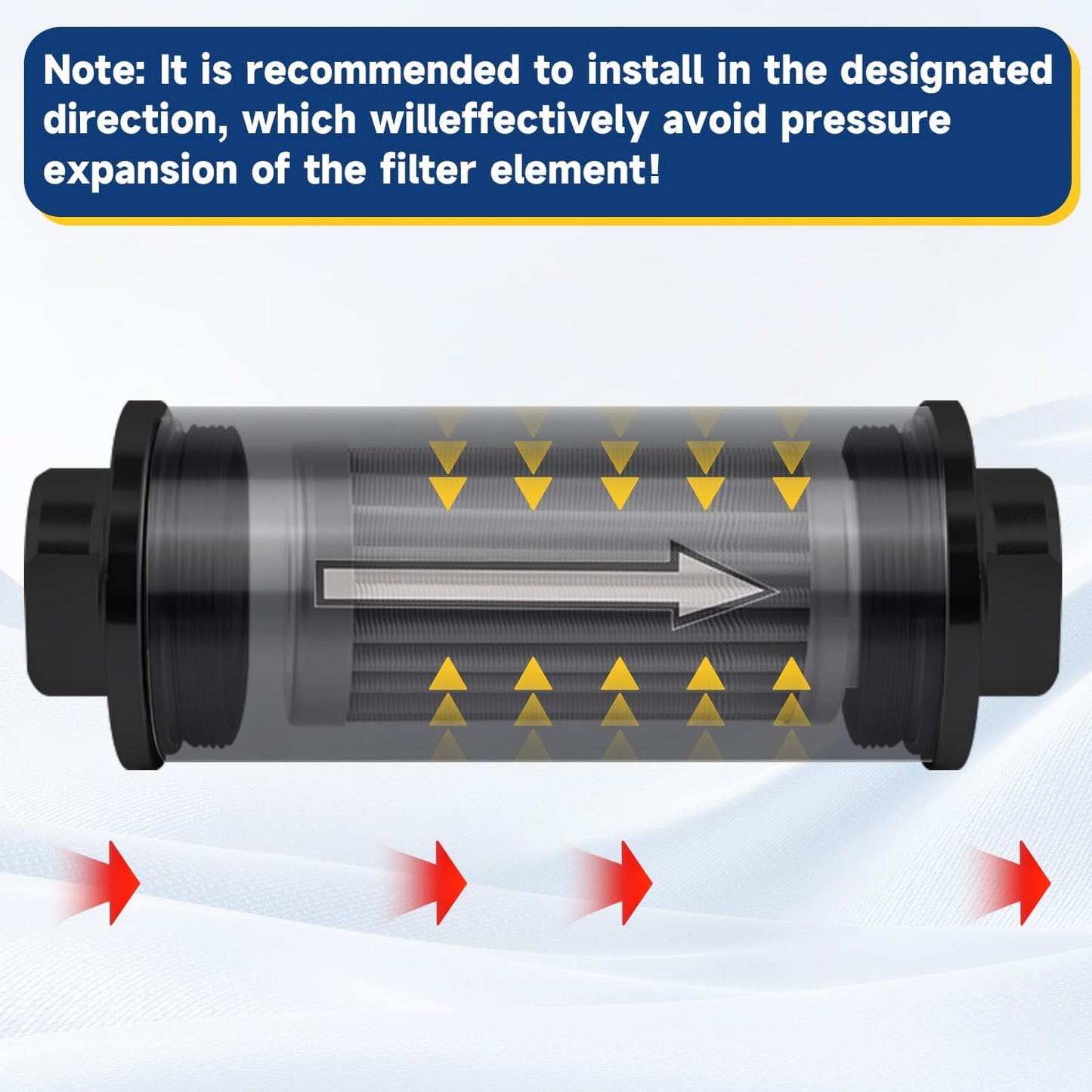 Inline Fuel Filter 10 Micron with 6AN 8AN 10AN Adapter Suitable for Filtering Gasoline Diesel and E85, Universal 50mm Bracket Clamp