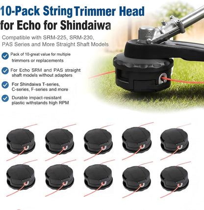 Trimmer Head for Echo Weed Eater PAS210 PAS211 PAS225 PAS230 for Echo Speed Feed 400 SRM210 SRM211 SRM225 SRM230 for SHINDAIWA C230 C242 C2510 10PCS