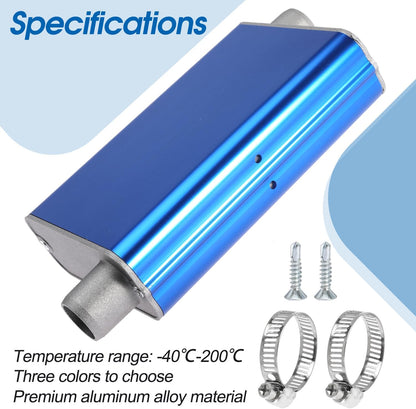 24mm Exhaust Muffler Pipe Upgraded for Chinese for Eberspacher Diesel Heaters Air Compressor with 2 clamps and screws, Blue