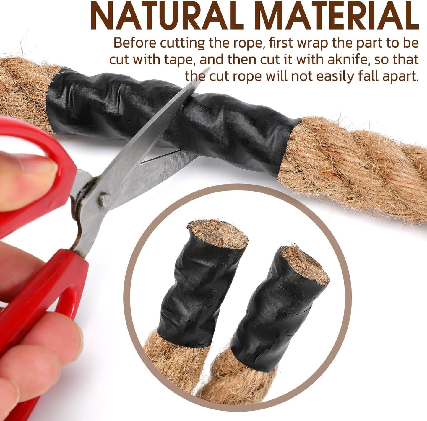 Jute Rope(1inX200 ft),25mm Thick Twisted Manila Ropes,Tug of War Rope,Heavy Duty Hemp Rope for Swing Bed, Crafts, Railing, Tug of War