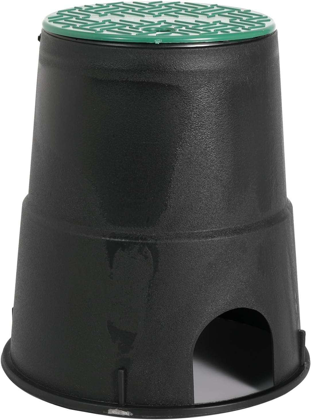 6 in Round Sprinkler Valve Box and Cover, 9" Height Irrigation Valve Box Base Extension for Garden Yard Outdoor Lawn Grassland Ground Farm, with Green Overlapping Cover (Valve Box - 3 Sets)