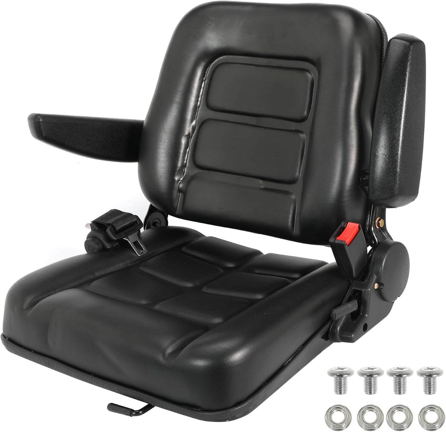 Universal Forklift Seat, Tractor Seat,with Micro Switch and Safety Belt,for Tractor, Mower, Skid, Loader, Telehandler, Backhoe, Excavator Dozer