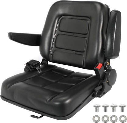 Universal Forklift Seat, Tractor Seat,with Micro Switch and Safety Belt,for Tractor, Mower, Skid, Loader, Telehandler, Backhoe, Excavator Dozer