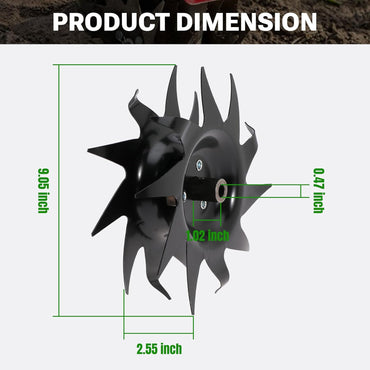 Power Tiller Tines for Mantis 1622, 7222, 7225, 7260, 7261, 7262, 7920, 7924, 7940 Cultivators, Till up to 10-Inch deep and 9-Inch Wide