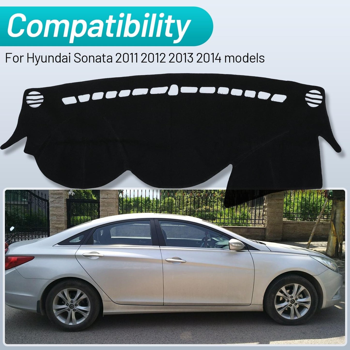 Dashboard Cover Dash Covers Pretector Mat for Hyundai for Sonata 2011 2012 2013 2014 Anti-Slip Dash Board Sunshield