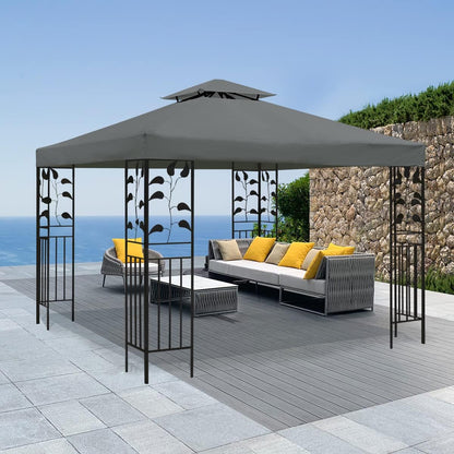 Gazebo Canopy Replacement -Grill Gazebo Replacement Roof -Gazebos on Clearance Outdoor Shelter Top Double Tiered Cover, 10x10 FT (Claret)