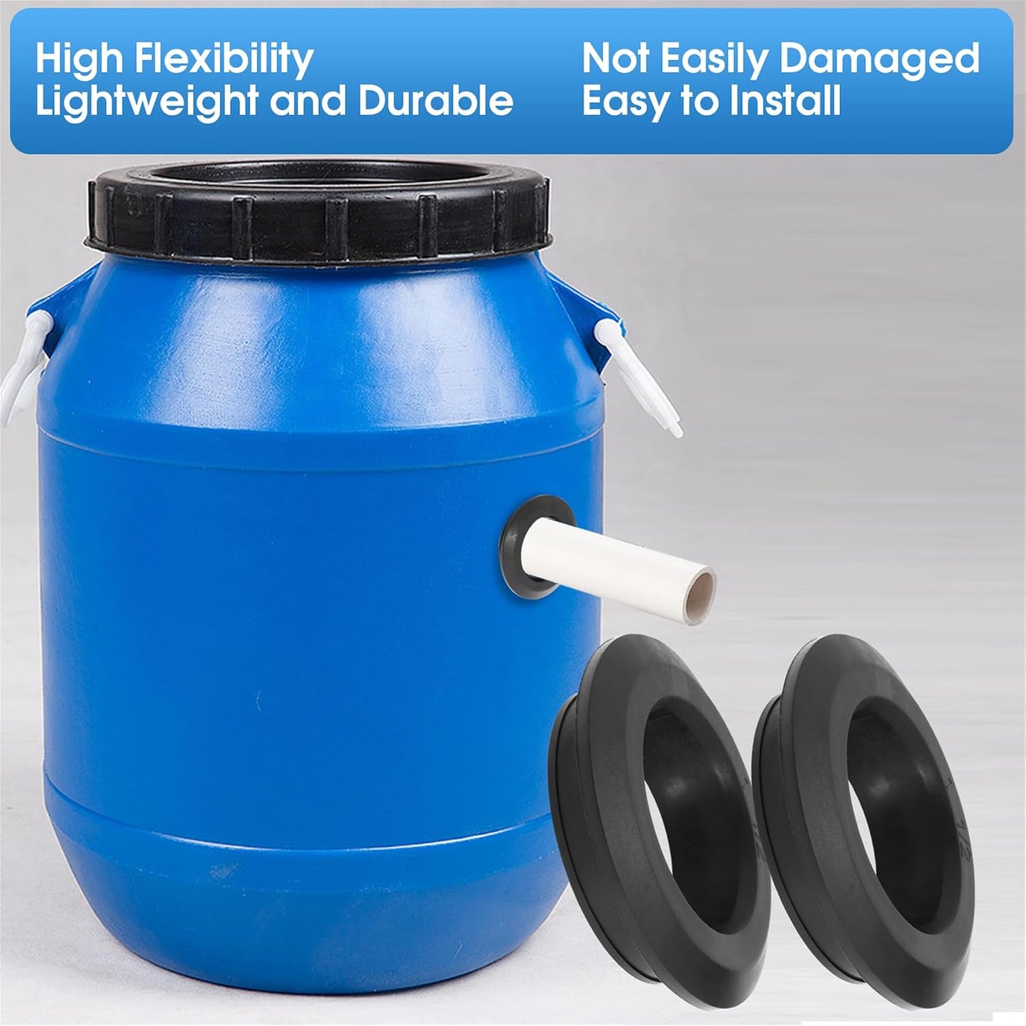 3/4 Inch Flexible Rubber Tank Adapter Compression Fittings for Sealing (Pack of 5)