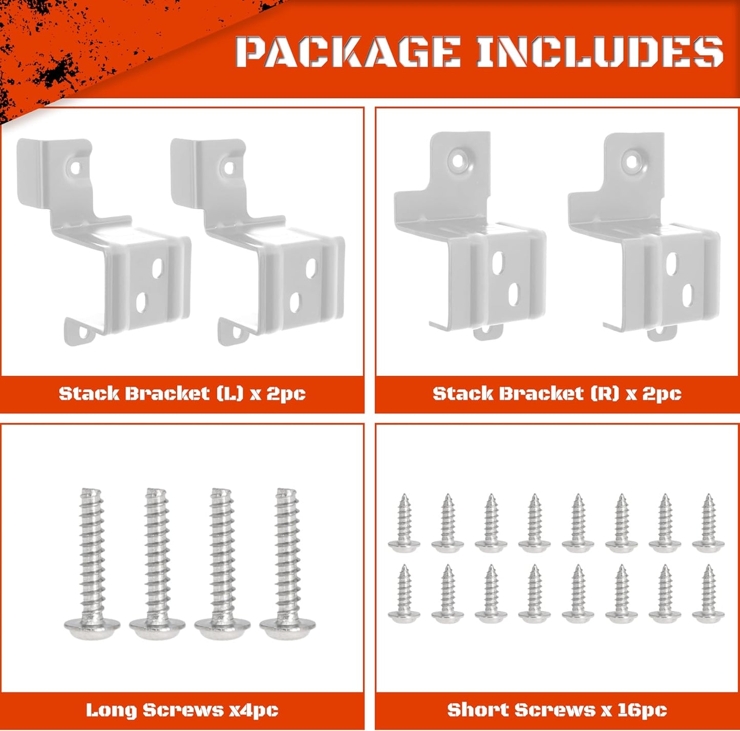 24 Inch Stacking Kit for GE GFA24KITL Washer Dryer Stack Bracket for 24" Front Load Laundry (Set of 2, White)