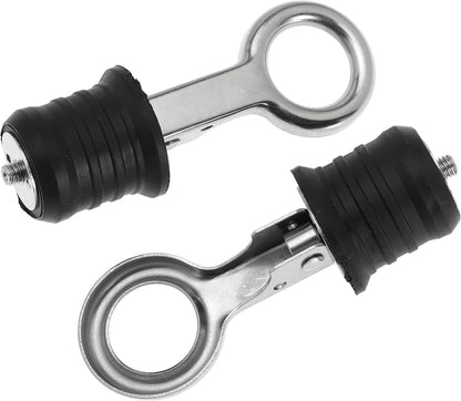 2 Pcs Boat Plug Snap Handle Boat Drain Plug Rubber Plugs with Brass/Stainless Steel Handle Marine Twist Plug Boat Accessories