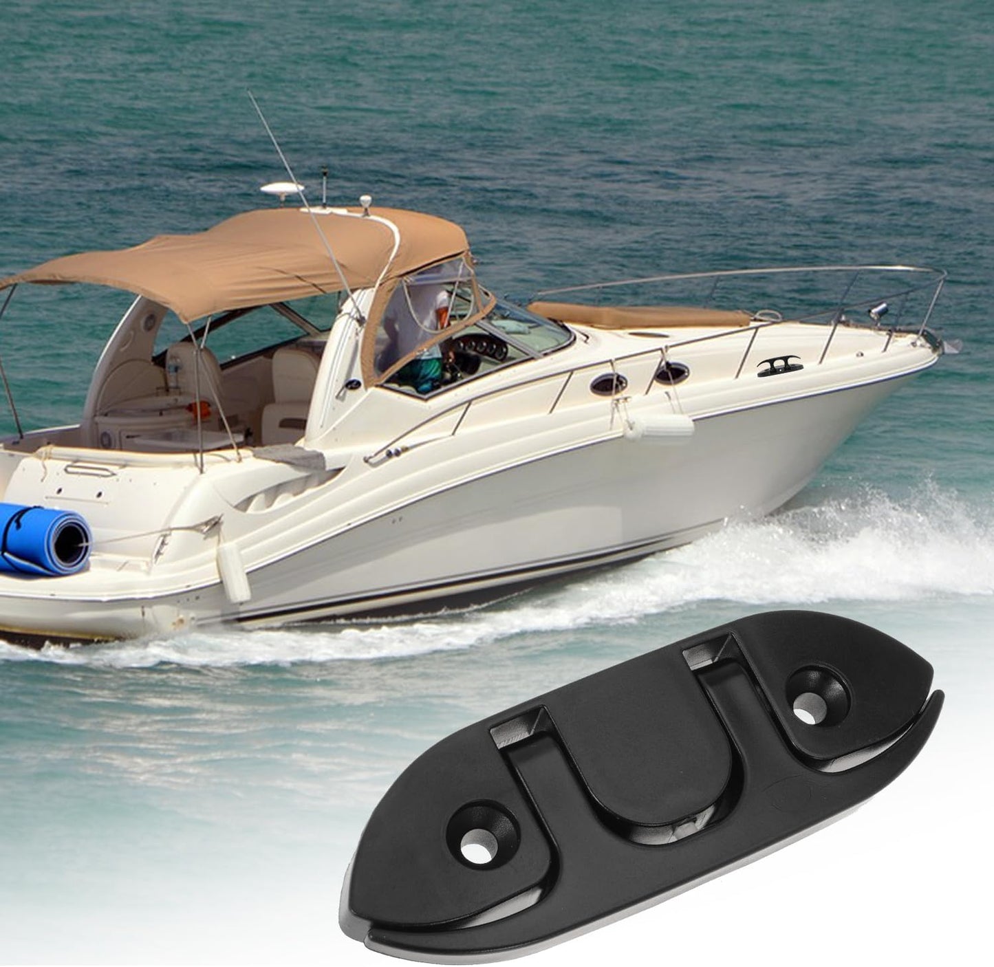 Boat Folding Cleats 5" Flip-up Dock Cleat with Screws Nylon Dock Cleats Folding Cleat for Deck Marine Kayak Yacht and Pontoon