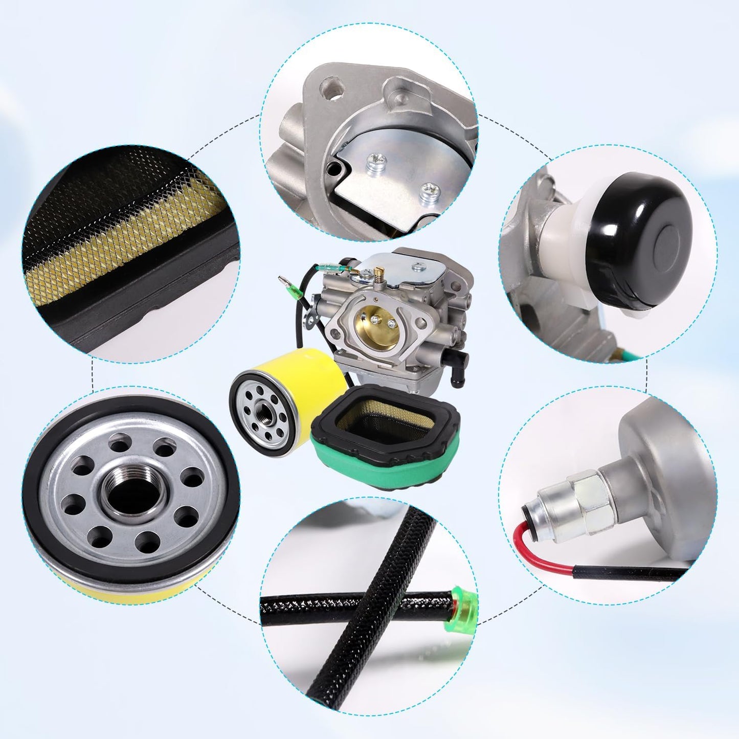 Carburetor for Kohler Courage SV715 SV720 SV735 SV840 SV730 SV740 SV820 26HP 23HP 22HP 25HP Replace 3285304 3285312-S with Filters and Fuel Pump