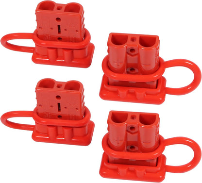 50A 600V Battery Quick Connect Disconnect Connector 6-10AWG Battery Cable Connector Fit for 6-10 Gauge Connect and Disconnect Plug Connector with Protect Cover and Screws