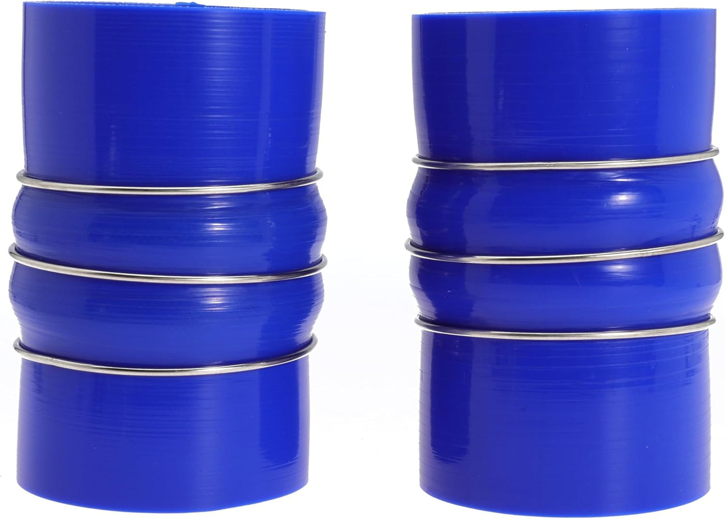 3.5 Inch Silicone Charge Air Cooler Hump Hose Boot Set 3 1/2 x 6 3/8 Inch with T Bolt Clamp Blue