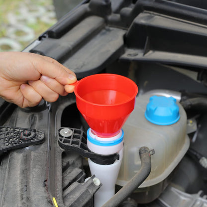 Small Flexible Fuel Funnel with Long Hose Plastic Wide Mouth Filling Funnel Car Funnel for Engine Oil Gas Fuel Gasoline Diesel Water Fluid Liquid Transmission Red Wide Diameter 3.15inch(1)