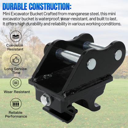 Mini Excavator Attachments, Mechanical Quick Change Hitch for Small Digger Quick Coupler Fit Most of up to 3 tons Excavators
